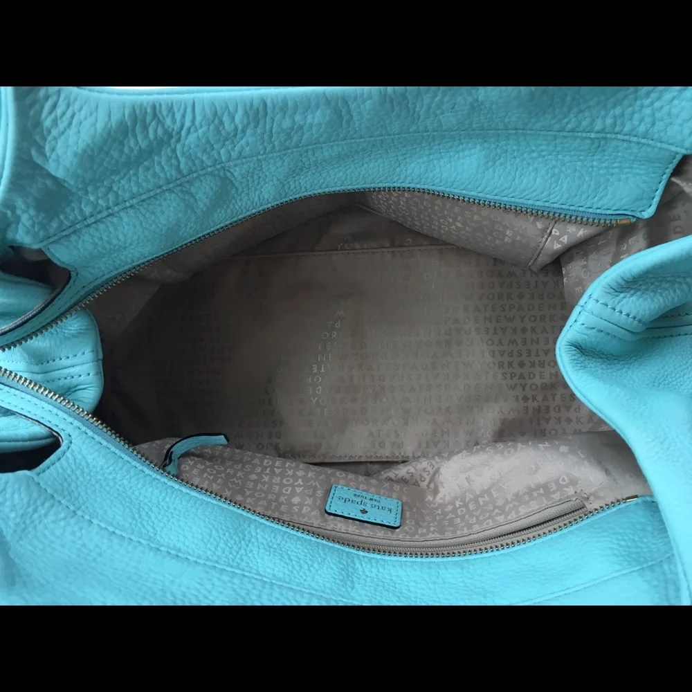 kate spade Aqua/Turquoise Leather Hobo Bag